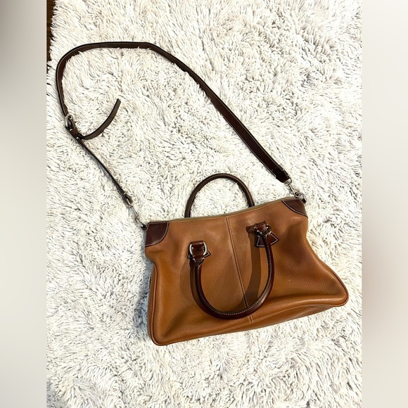 Dooney & Bourke Handbags - Dooney and Bourke, Brown Pebbled Leather with Brown Handles, Hand/Shoulder bag